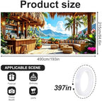 ANNA QUEEN 7x16 ft Garage Door Banner,Reusable Large Outdoor Backdrop for Tropical,Patriotic,Graduation and Christmas Party Decorations (Tropical Beach Bar) - Image 2