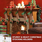 Christmas Stocking Holders for Mantle Set of 4, Stocking Hangers for Mantel Weighted, Heavy Duty, Flat, for Garland, Fireplace, Wall (Bronze) - Image 3