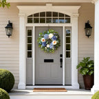 24 Inch Spring Wreaths for Front Door, Spring Summer Door Wreath with Blue Hydrangea White Peony Flower Wreath for All Season Outside Indoor Outdoor Home Porch Wall Decor - Image 4