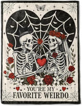 Valentine’s Day Decorative Throw Blanket Gifts for Him Her, Gothic Skeleton Couple Decoration Halloween Wedding Gift for Wife, Husband,Romantic Decor, Gift for Boyfriend Girlfriend,60x80 Inch by AINORI