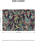 Boho Placemats, Geometric Ethnic Style Beautiful Floral Traditional Patterns, Kitchen Dining Room Non-Slip Insulated Decor, Set of 6,12x18 Inches - Image 2