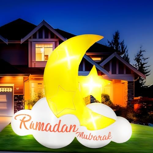 VIHOSE Inflatables Arch Outdoor Decorations Inflatable Arch Build in LED Lights for Party Supplies Decor(5.5 ft,Moon Star) by VIHOSE