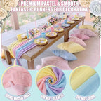Remagr 12 Pcs Pastel Cheesecloth Gauze Table Runners for Wedding Table - Image 5