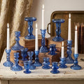 Mumufy 20 Pcs Glass Taper Candle Holders Assorted, Blue by Mumufy