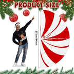 84 Inch Large Christmas Tree Skirt Candy Cane Swirl Christmas Tree Mat Peppermint Candy Red and White Xmas Tree Skirt Decorations for Gingerbread Christmas Home Party Winter Holiday Ornament - Image 2