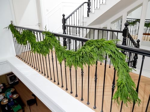 15FT Extra Full Christmas Garland Norfolk Pine Garland Realistic Artificial Christmas Greenery Garland for Mantle Stairs Railing Table Fireplace Wall Indoor Outdoor Holiday Xmas Decor Decoration - Image 5