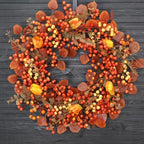 26 Inch Thanksgiving Fall Wreath, Autumn Wreaths for Front Door Fall with Maple Leaves,Oak Leaves,Flowers,and Berries, for Outside Indoor Wall Window Festival Halloween Decor Fall Wreaths by DFRRENChristmasWreaths