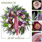 24 Inch Spring Summer Wreaths for Front Door Outside,Mantel,Porch&Entryway - Image 4