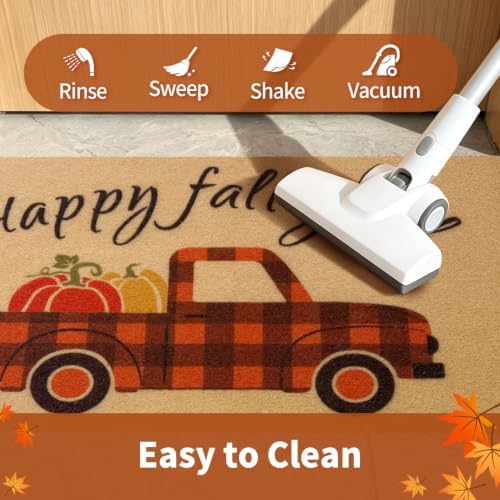 Fall Door Mat, Non Slip Front Porch Pumpkin Welcome Mat 24"x36" - Image 5