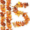 DearHouse 6 Pack Fall Garland Maple Leaf Clearance, 5.9Ft/Piece Hanging Vine Artificial Autumn Garland Thanksgiving Decor for Home Wedding Fireplace Party Christmas (Orange) by DearHouse