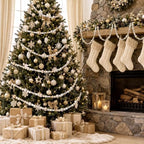 Bucherry 4 Pcs Christmas Wood Bead Garland 28.8 Feet, Frost Color - Image 5