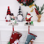 2PCS Christmas Stocking Holders Set Fireplace Mantle Heavy Garland Stocking Hook Merry Christmas Stocking Hangers Holiday Decoration (C-Snowman Santa,2) - Image 2