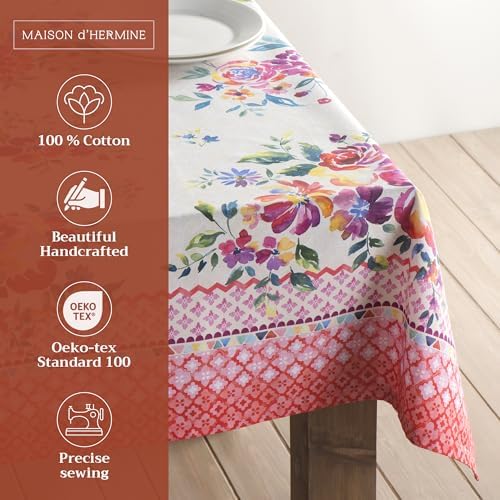 Maison d' Hermine Table Cloth Rectangle Table Reusable 100% Cotton 70"x90" - Image 2