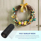 MECCANIXITY 3pcs 10 Inch Poly Burlap Mesh for Wreath, Decorative Mesh Fabric Ribbon 10 Yard for Fall Easter Christmas Flower Bow, Black - Image 4