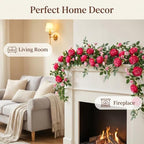 ASTRYAS 2Pcs 12FT Roses Vine, Artificial Rose Vines Garland(Hot Pink) - Image 6