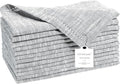 Cotton Clinic 12 Pack Farmhouse Style Slub Textured 18x18 Cloth Dinner Napkins, 100% Cotton for Everyday Use and Events - Soft and Durable Cocktail Napkins, Wedding Dinner Napkins, Grey by CottonClinic
