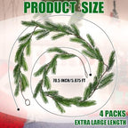 Lyrow 4 Pcs Christmas Pine Greenery Garland, Artificial Pine Garland - Image 2