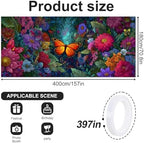 6x13 FT Butterfly Floral Garage Door Banner - Vibrant Colorful Flower Garden Backdrop, Large Indoor Outdoor Garage Door Cover,Nature Theme Decoration for Home, Yard, Spring Party,Wedding - Image 2