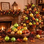 Lunmon 64 Pcs Fall Ornaments Orange Lime Green Autumn Thanksgiving Bulbs - Image 5