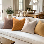 MIULEE Pack of 2 Decorative Burlap Linen Spring Throw Pillow Covers Farmhouse Pillowcases Modern Rustic Woven Textured Cushion Cover for Sofa Couch Bed 18x18 Inch Hazel - Image 4