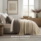 EVERGRACEHOME Chunky Chenille Knit Throw Blanket, 90 x 90, Sand Dune - Image 6