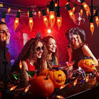 27.8Ft Orange Halloween Lights - Flickering Flame String Lights Orange Flickering String Lights with 25 +4 Pack C18 Flame Light Bulbs for Fall Halloween Decorations Indoor Outdoor Home Party Mantel - Image 5