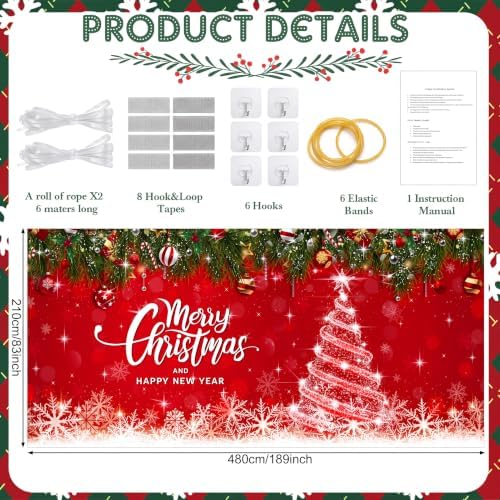 WovWeave Merry Garage Door Cover Banner, 7 x 16 ft - Image 2