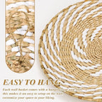 Set of 10 Boho Wall Basket Decor Wicker Woven Wall Basket Decoration - Image 6