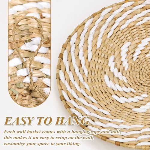 Set of 10 Boho Wall Basket Decor Wicker Woven Wall Basket Decoration - Image 6