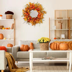 Betylifoy Fall Wreath for Front Door 22'' Artificial Autumn Pumpkin Wreaths - Image 4