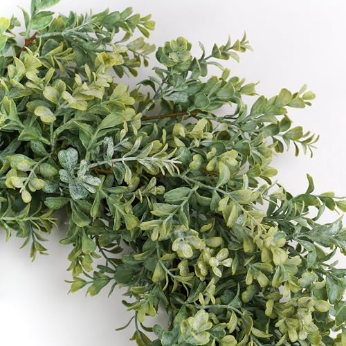 Wreaths for Front Door 24", Door Spring Wreath with Eucalyptus Boxwood Leaves, Greenery Wreath Door Decoration for Spring Summer All Season Home and Outdoor - Image 3