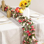BLEUM CADE 12Pcs 16.4Ft Fake Flower Garland Artificial Rose Vines - Image 4