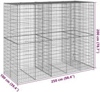 vidaXL Gabion Basket with Cover 98.4"x39.4"x78.7" Galvanized Iron - Image 3
