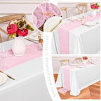 16 Pack Light Pink Cheesecloth Table Runners, 20x120 Inch - Image 6