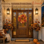 24 Inch Fall Wreaths for Front Door, Autumn Flower Wreath - Image 5