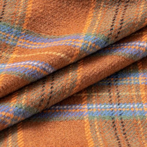 MIULEE Fall Plaid Decorative Euro Sham Pillow Covers Set of 2 24x24 Orange - Image 2