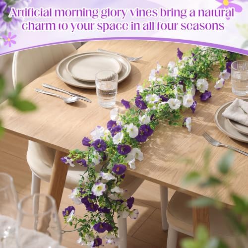6 Pcs 6 ft Artificial Morning Glory Flower Vine Garland Decor - Image 3