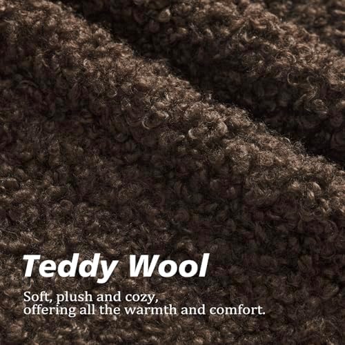 Foindtower Decorative Fuzzy Faux Fur Throw Pillow Covers 22x22 Dark Brown - Image 2