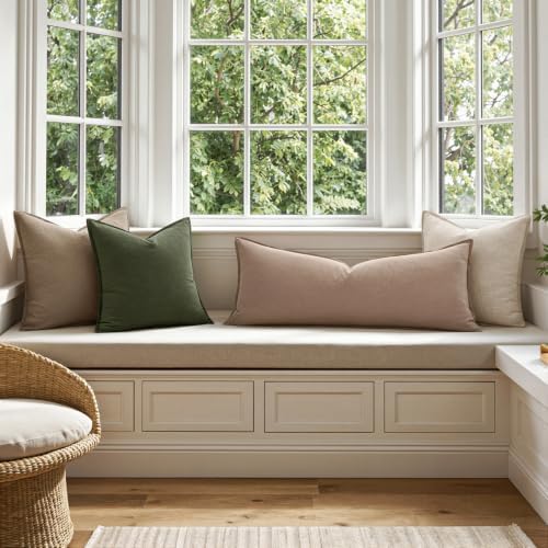 MIULEE Decorative Linen Lumbar Pillow Cover 14x36 Inch Camel - Image 5