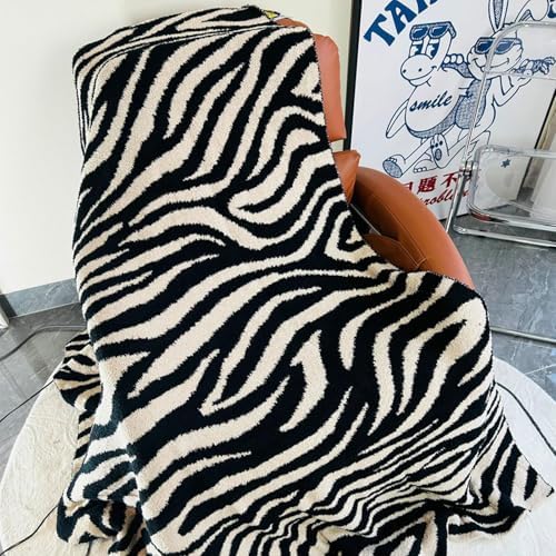 Fluffy Fleece Throw Blanket for Couch, Soft Cozy Black and White Zebra Blankets Fuzzy Thick Twin Blanket for Women, All Seasons (50x70 Inch) - Image 7