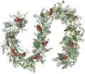 Red Berry Christmas Garland, Artificail Pine Garland with Berries Eucalyptus Cedar Leaves for Winter Holiday Home Table Centerpiece Decor (Light Green) by Artiflr