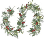 Red Berry Christmas Garland, Artificail Pine Garland with Berries Eucalyptus Cedar Leaves for Winter Holiday Home Table Centerpiece Decor (Light Green) by Artiflr