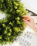 24in Boxwood Wreath for Front Door,Green Wreaths,Greenery Summer Wreath for All Season,Farmhouse, Outdoor, Porch, Garden, Wedding Decor - Image 3