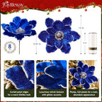 8PCS Large Christmas Magnolia Flowers for Christmas Tree Wreath - Image 2