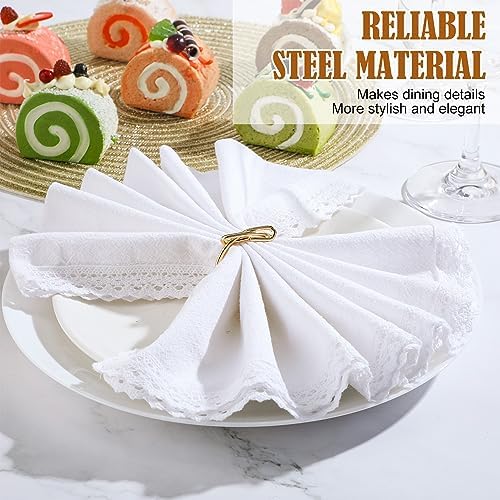 Sieral 36 Pcs Wedding Gold Napkin Rings Metal Cloth Holder Elegant Napkin Buckles for Bridal Shower Dining Table Decoration - Image 3