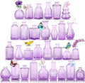 Glass Bud Vases in Bulk Set of 30 Pcs,Small Glass Vases for Flowers as Wedding Centerpieces for Tables,Clear Flower Vases Suitble for Wedding Decorations,Home Decor (Light Purple, 30 pcs) by earthgadgets