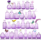 Glass Bud Vases in Bulk Set of 30 Pcs,Small Glass Vases for Flowers as Wedding Centerpieces for Tables,Clear Flower Vases Suitble for Wedding Decorations,Home Decor (Light Purple, 30 pcs) by earthgadgets