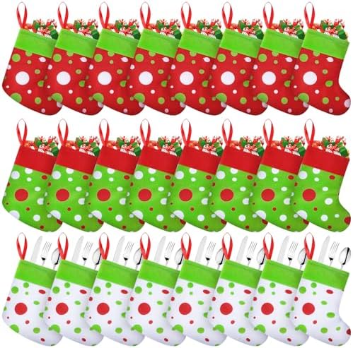 Realspring 48 Pcs Mini Christmas Stockings 6 Inches by Realspring