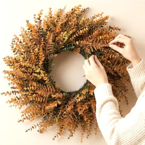 28" Fall Wreath for Front Door, Large Artificial Autumn Decor - Image 6