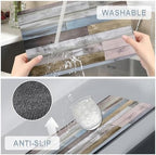 Farmhouse Placemats Set of 4 - Driftwood Faux Leather Heat Resistant Placemat for Dinner Table, Non-Slip Waterproof Oil-Proof Washable Reusable for Indoor Outdoor Kitchen Decor, 15.75In*11.81In - Image 5